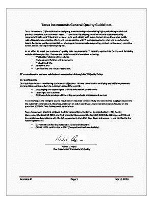 TI’s general quality guidelines