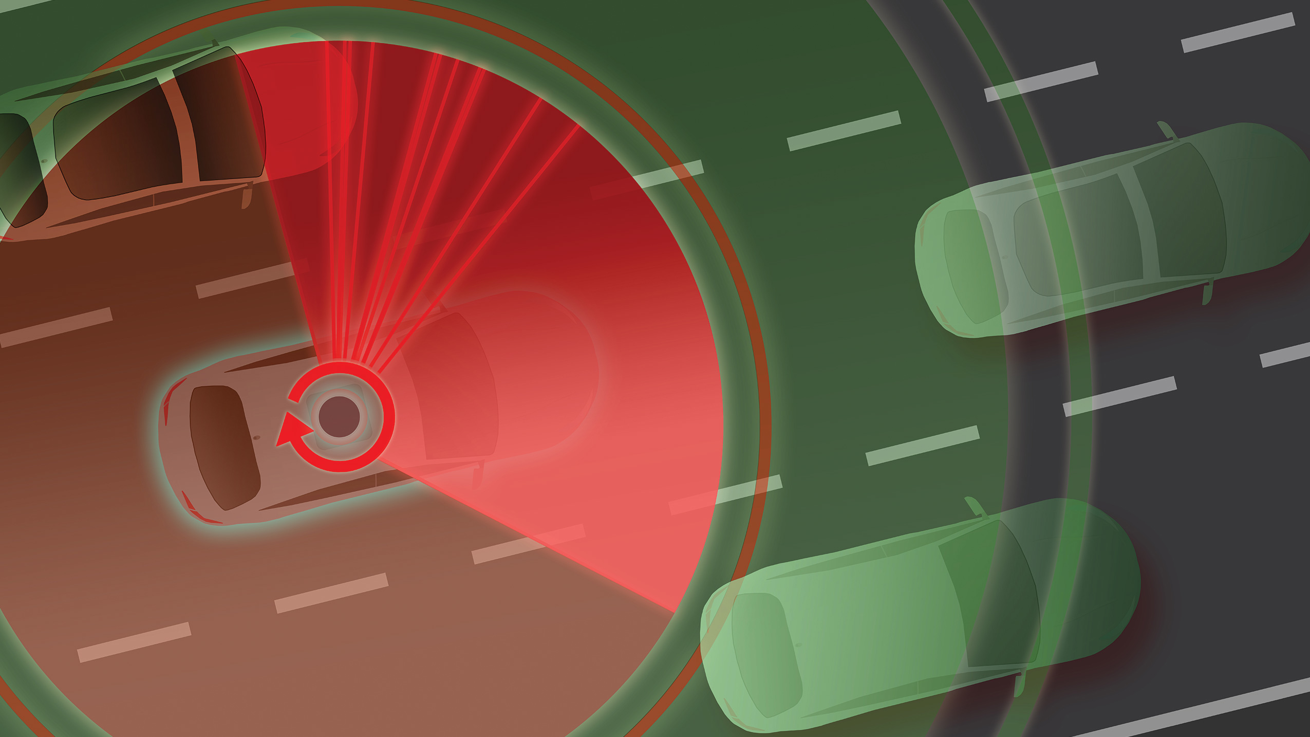  車架最上方中央的機(jī)械掃描光達(dá)模組