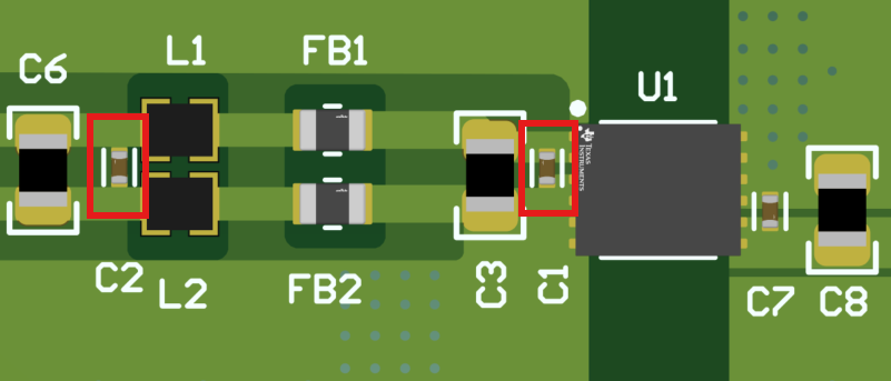  0402 15nF capacitors in the
          PCB