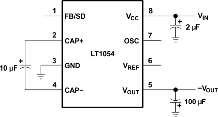 LT1054 Basic Voltage Inverter LT1054 basic_vltg_invrtr_slvs033.gif