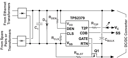TPS2379 Typical Application Circuit TPS2379 typ_app_lvsb98.gif