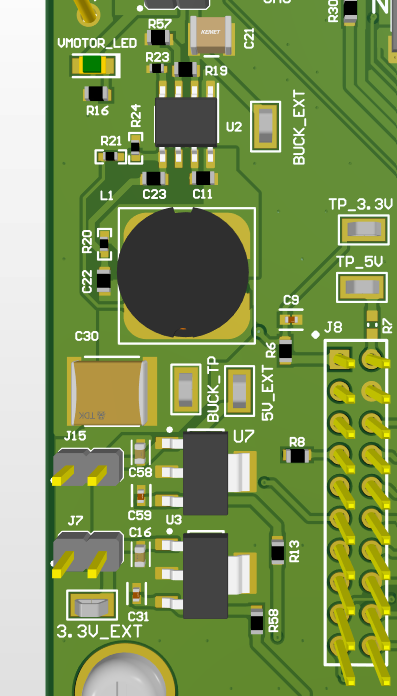 DRV8363-Q1EVM On-Board VMOTOR Buck, 3.3V LDO, and 5V
                                                  LDO
