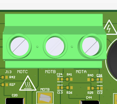 DRV8363-Q1EVM Motor Phase Connector (J13)