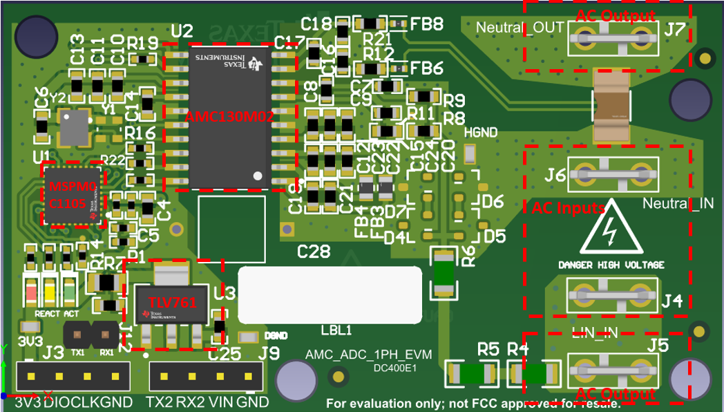 AMC-ADC-1PH-EVM AMC-ADC-1PH-EVM Hardware 3D View