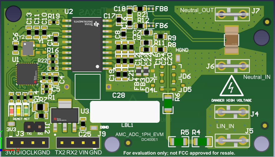 AMC-ADC-1PH-EVM AMC-ADC-1PH-EVM Top PCB Drawing