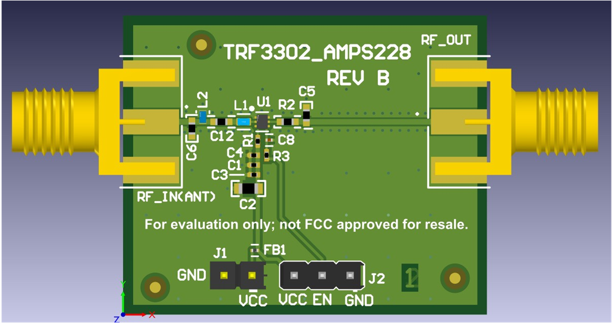 TRF3302EVM TRF3302EVM top view