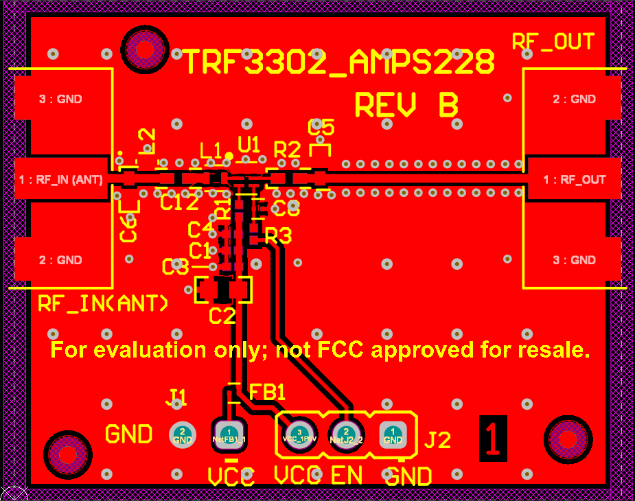 TRF3302EVM Top Layer