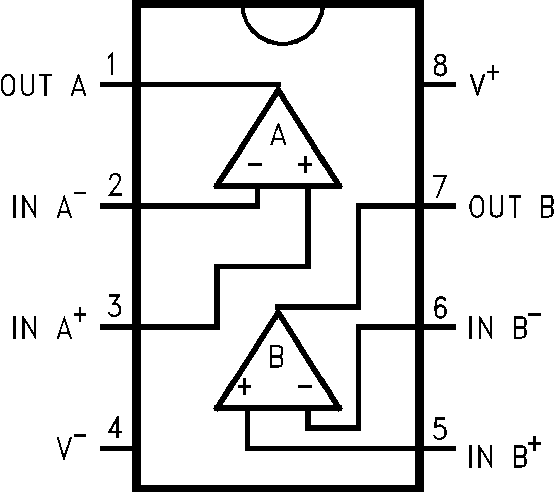 LMC6762 Connection Diagram - 8-Pin
                        PDIP/SOIC Top View