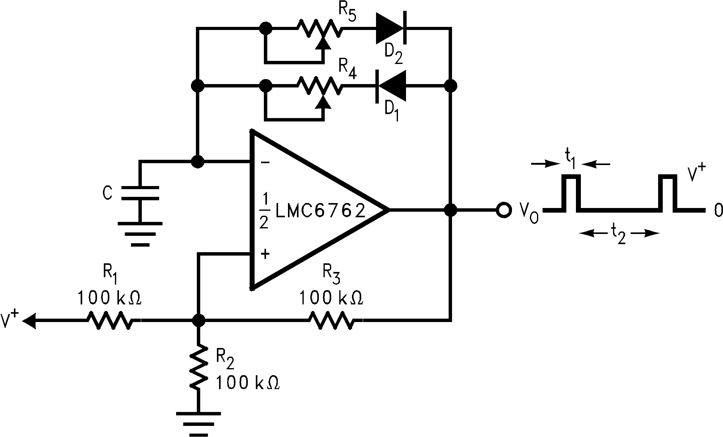 LMC6762 Square Wave Generator