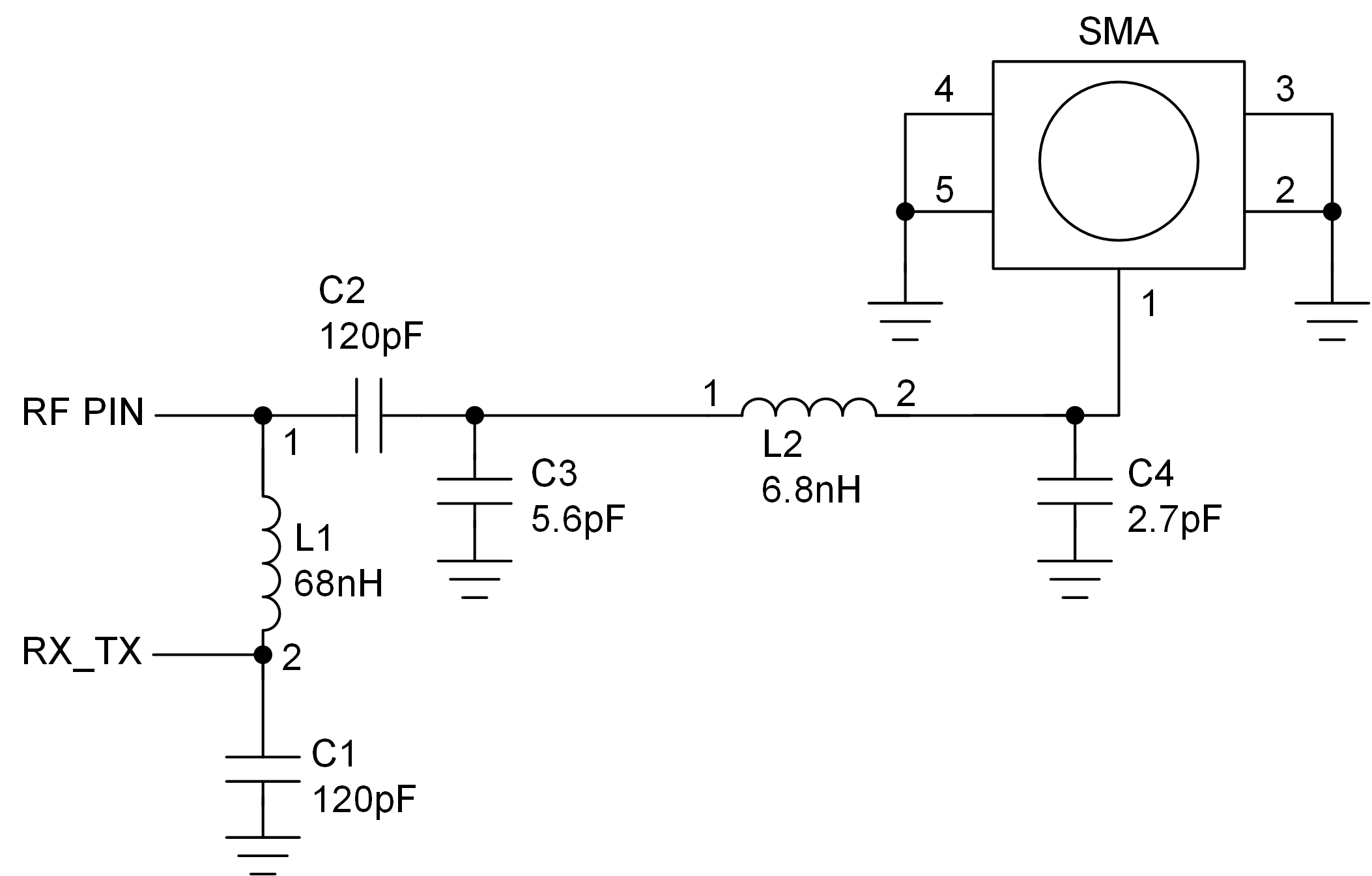CC1354P10-6 采用外部偏置時(shí)的單端 TX 和 RX (868/915MHz)