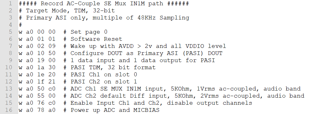  IN1M 多路復用器輸入寄存器設置