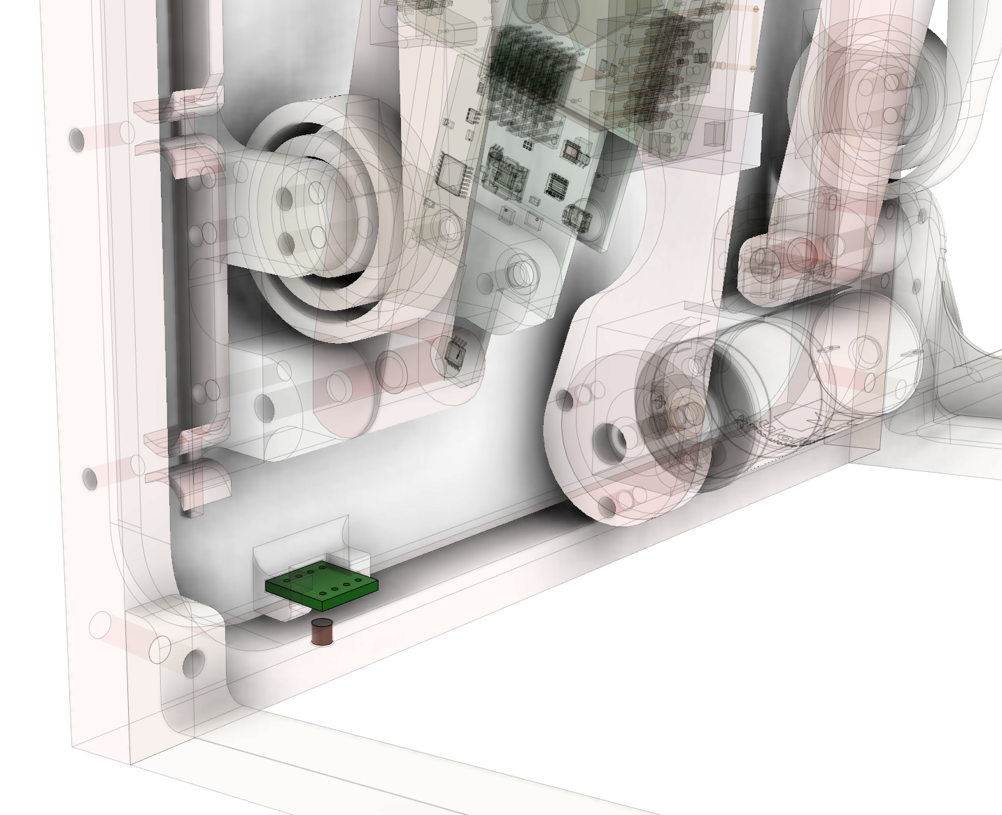  TMAG5131-Q1 位置和嵌入在車門框架中的磁體