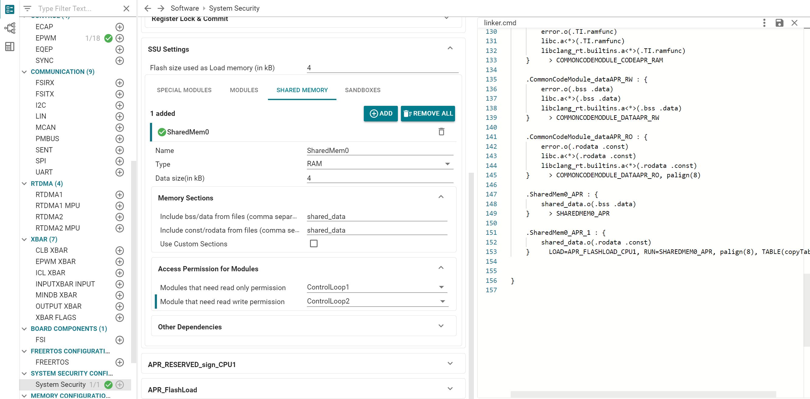  共享內(nèi)存配置示例