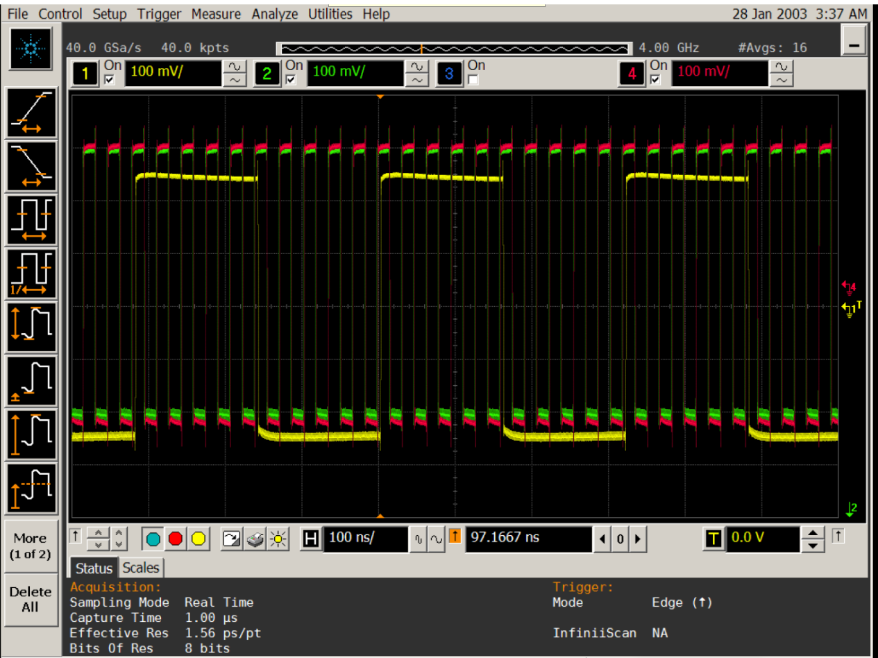  Primary、Secondary1 和 Secondary2 與連續(xù)模式下的連續(xù) Secondary1 和 Secondary2 的同步波形