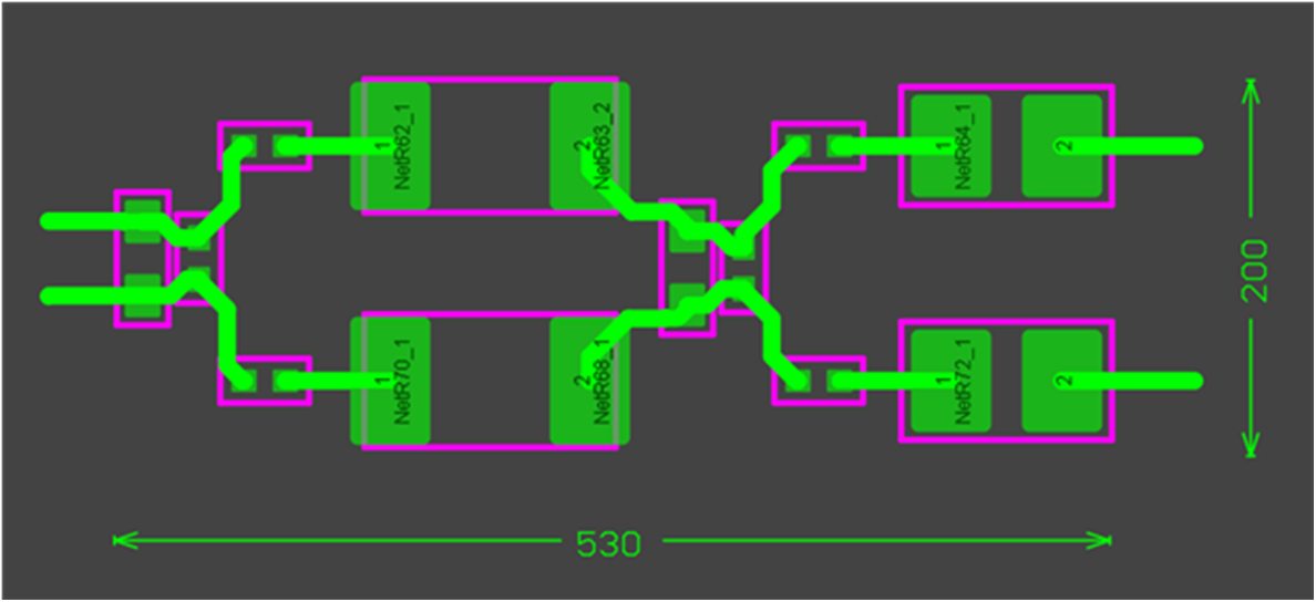  四階模擬濾波器，PCB 或布局模型