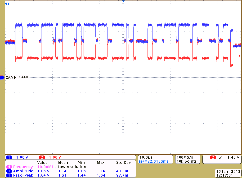  5V SN65HVD1050 和 3.3V SN65HVD230 的總線通信