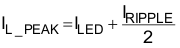 TPS92512 TPS92512HV TPS92512 TPS92512HV Eq20_ilpeak_slvsct1.gif