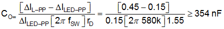 TPS92515 TPS92515-Q1 TPS92515HV TPS92515HV-Q1 TPS92515 TPS92515-Q1 TPS92515HV TPS92515HV-Q1 CoutEq_Final_numbers.gif