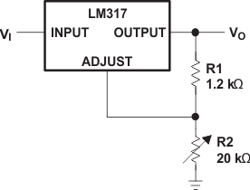 LM317 1.25V to 20V Regulator
                    Circuit With Minimum Program Current