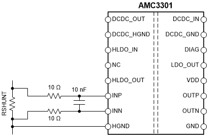 AMC3301 Differential Input
                    Filter