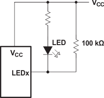 PCF8575 High-Value Resistor in Parallel With LED