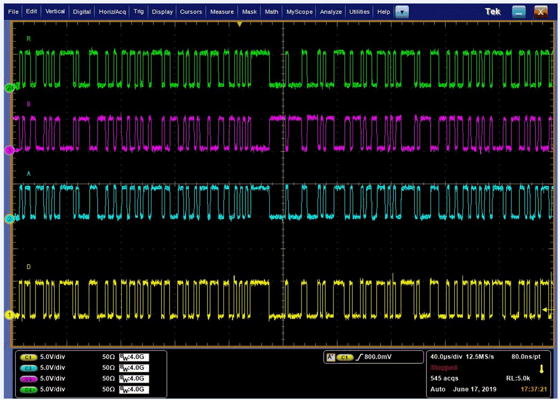 VCC = 5V 時的 THVD2410 波形 GUID-0F1B69A9-14AE-4EC8-A0AB-8ACE4ED5A146-low.gif