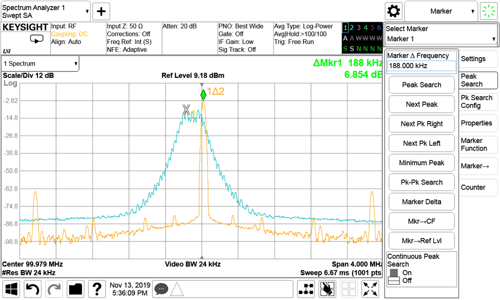 CDCE6214-Q1 100MHz，帶 –0.25% 向下展頻，有跟蹤和無跟蹤