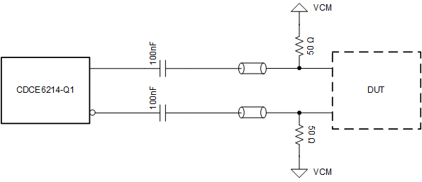 CDCE6214-Q1 LVDS 輸出 - 交流耦合