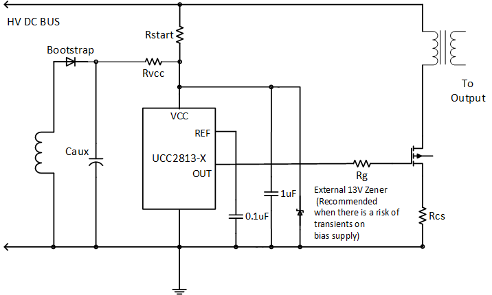 UCC2813-0 UCC2813-1 UCC2813-2 UCC2813-3 UCC2813-4 UCC2813-5 UCC3813-0 UCC3813-1 UCC3813-2 UCC3813-3 UCC3813-4 UCC3813-5 為器件加電的不同方法