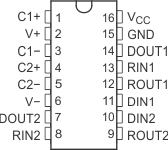 TRSF3232E D, DB, DW, PW or DYY Package 16-Pin SSOP, TSSOP, or SOT-23-THN (Top View)