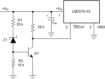 LM2576 LM2576HV Undervoltage Lockout for Buck Circuit GUID-87223C43-C0BB-4898-9D60-2DA6BA1E9E07-low.gif