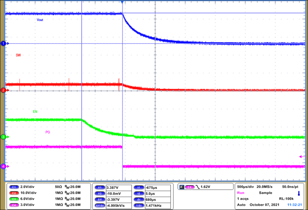 TPS629211-Q1 Shutdown Timing with Output
Discharge Enabled GUID-20220105-SS0I-PNJM-1VC9-791JMN9LXZJL-low.png