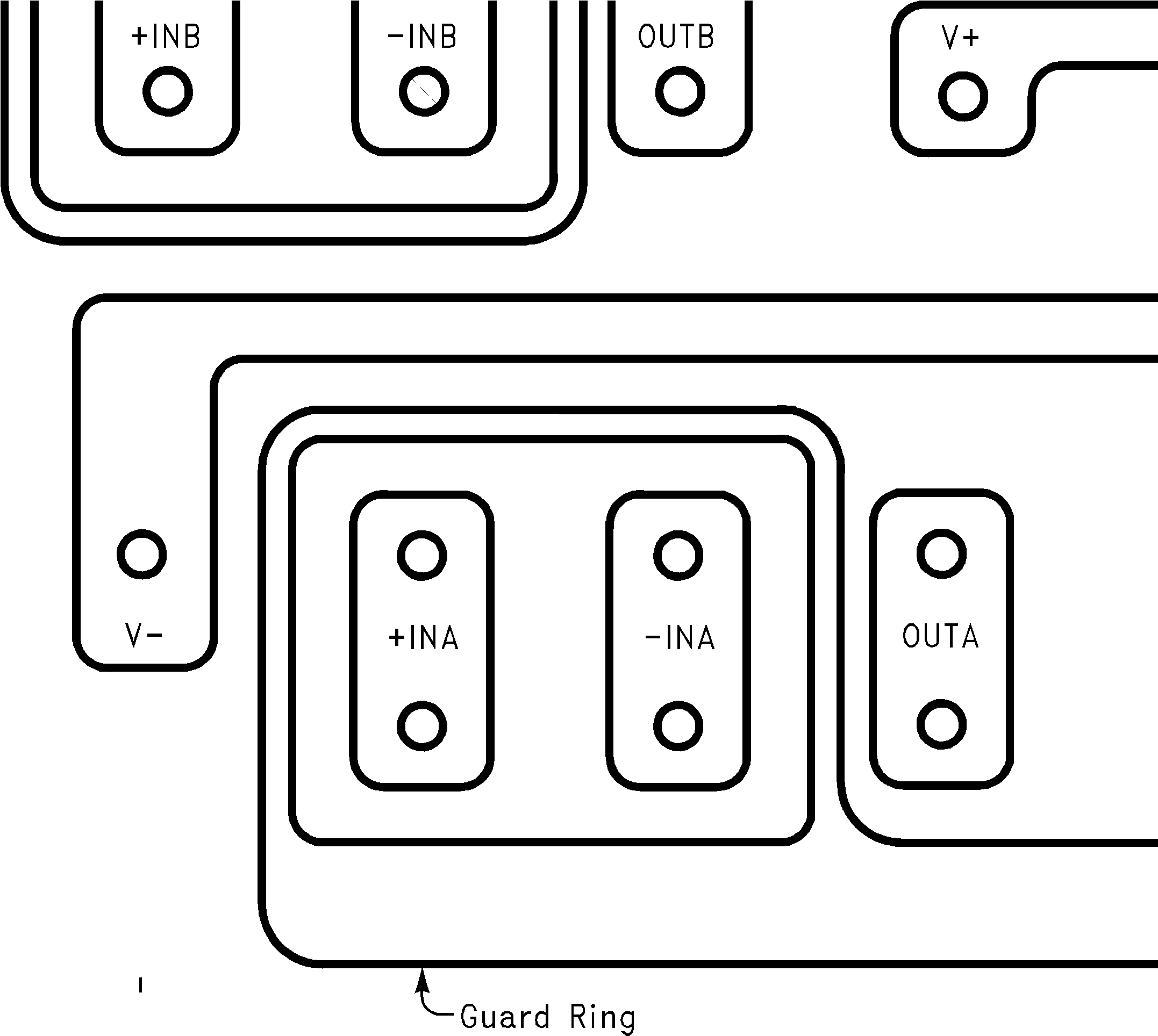 LMC6035 LMC6036 布局示例：在 PCB 布局中使用 LMC603x 防護環(huán)