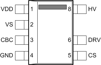 UCC28731-Q1 D 封裝7 引腳 SOIC頂視圖
