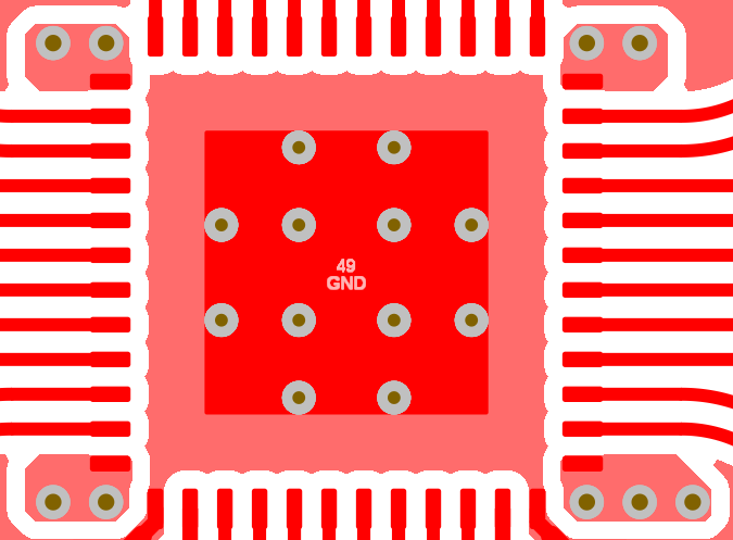LMK1D2102L LMK1D2104L LMK1D2106L LMK1D2108L LMK1D2108L 的 PCB 布局示例，頂層