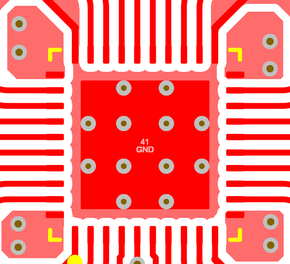LMK1D2102L LMK1D2104L LMK1D2106L LMK1D2108L LMK1D2106L 的 PCB 布局示例，頂層