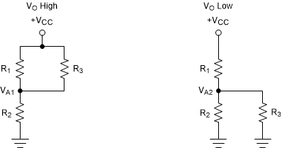 TLV3511-Q1 反相配置電阻器等效網(wǎng)絡
