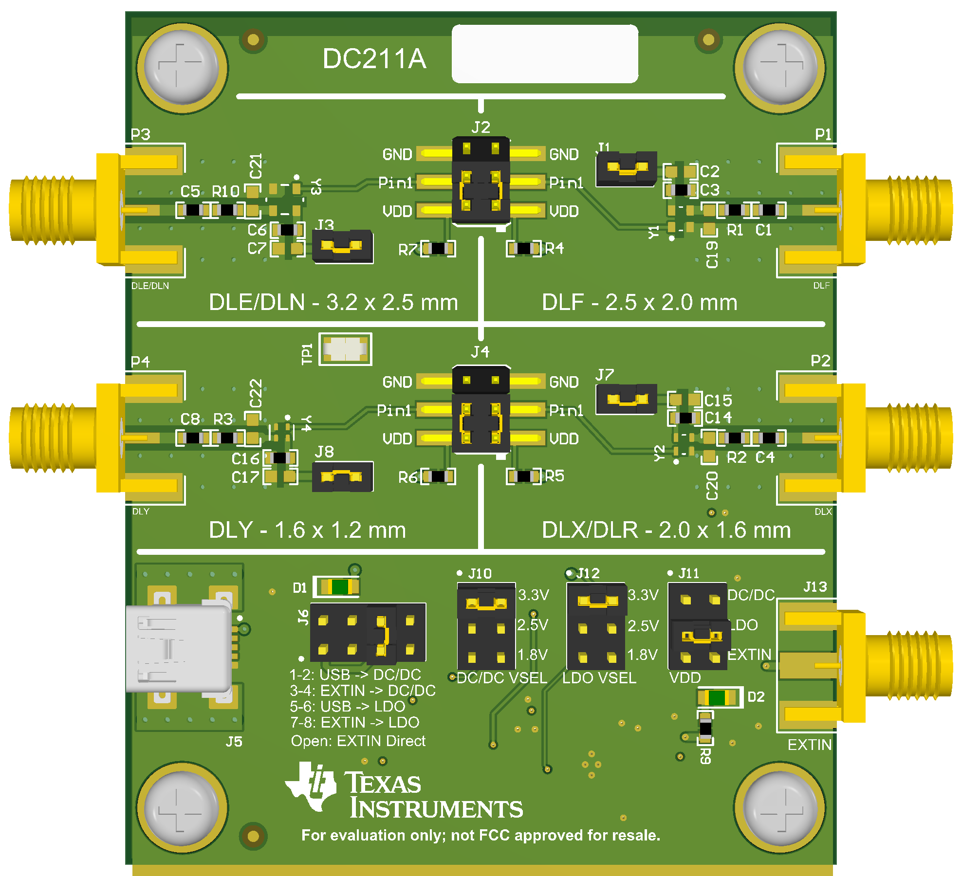 CDC6C-Q1 CDC6 EVM 的 PCB 布局示例