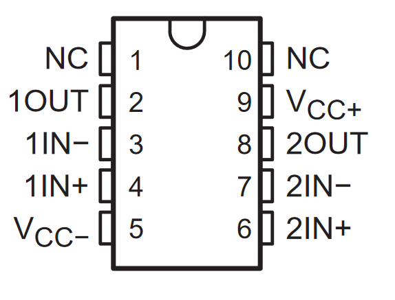 TLE2061 TLE2061A TLE2062 TLE2062A TLE2064 TLE2064A TLE2061M TLE2061AM TLE2061BM TLE2062M TLE2062AM TLE2062BM TLE2064M TLE2064AM TLE2064BM TLE2062 和 TLE2062A U 封裝 （頂視圖）