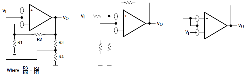 TLE2061 TLE2061A TLE2062 TLE2062A TLE2064 TLE2064A TLE2061M TLE2061AM TLE2061BM TLE2062M TLE2062AM TLE2062BM TLE2064M TLE2064AM TLE2064BM 使用防護(hù)環(huán)