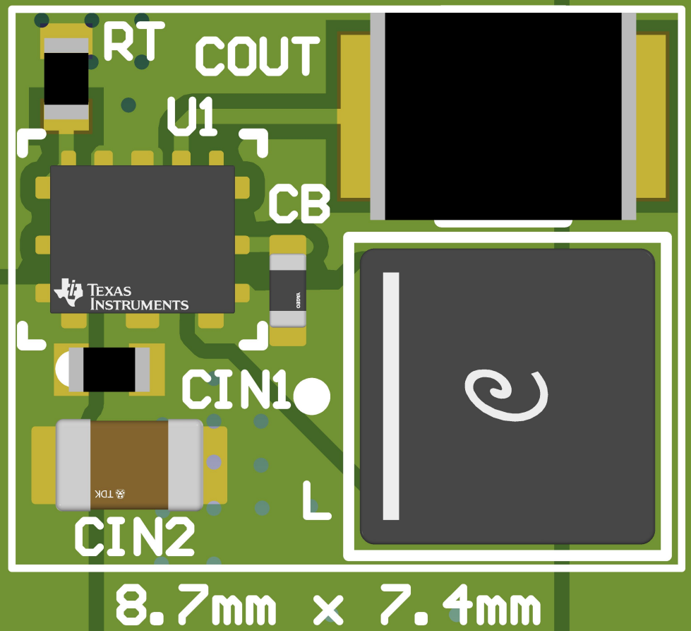 LMR60460-Q1 超緊湊固定輸出電壓配置 EVM 布局