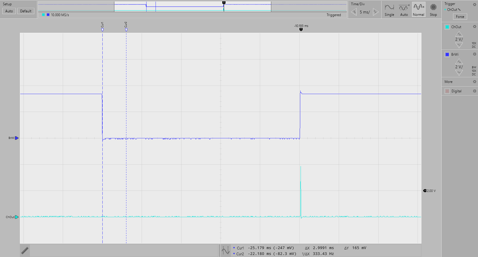 TIDA-01509 組斷線檢測(cè)，Rpullup = 800kΩ/通道 - ChOut (2)，BrWi (1)