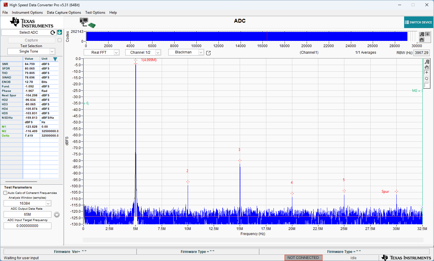 ADC3663 ADC3662 ADC3661 HSDC Pro 中的 ADC3683EVM FFT 數(shù)據(jù)采集