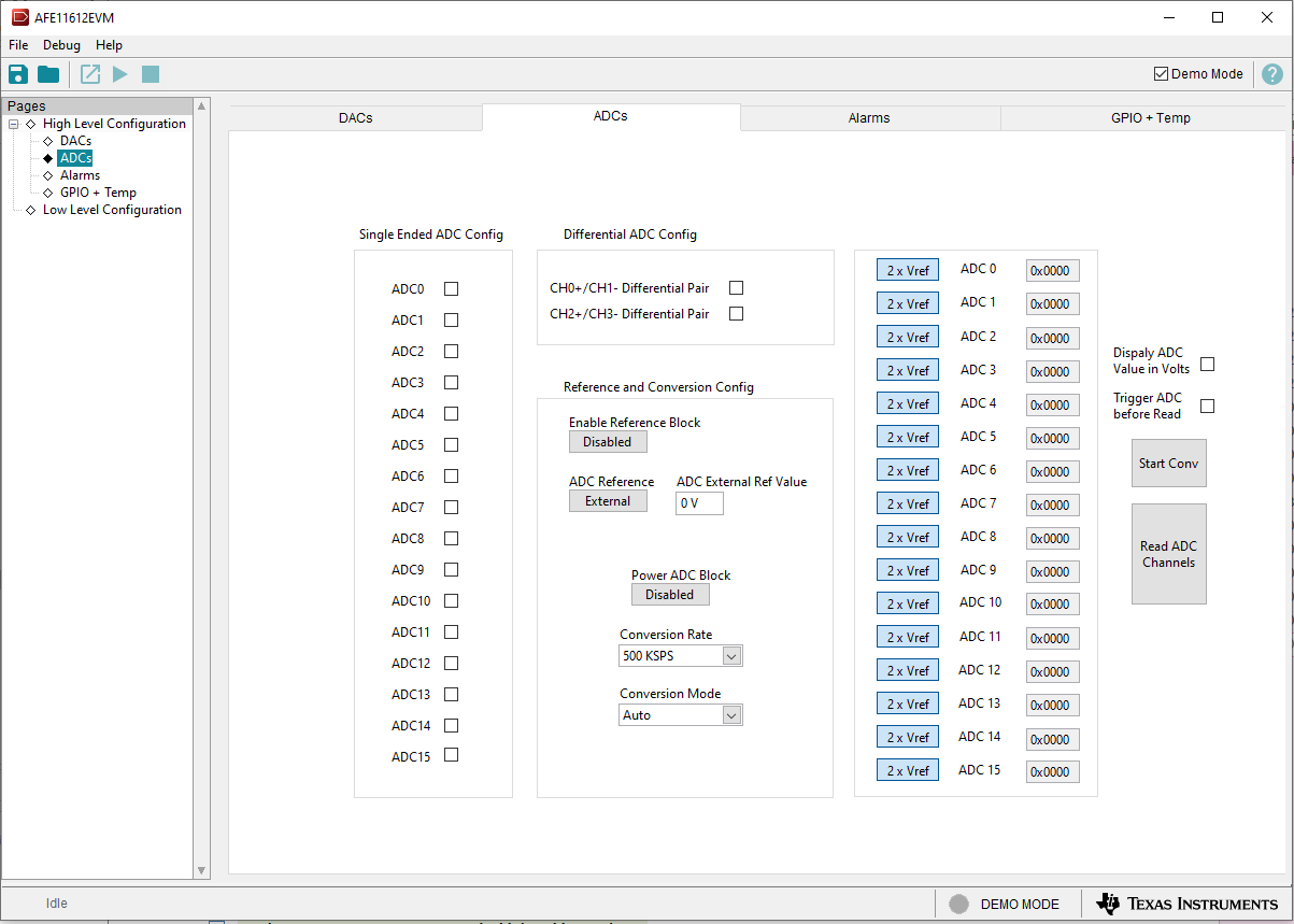 AFE11612EVM “ADCs”子頁(yè)面