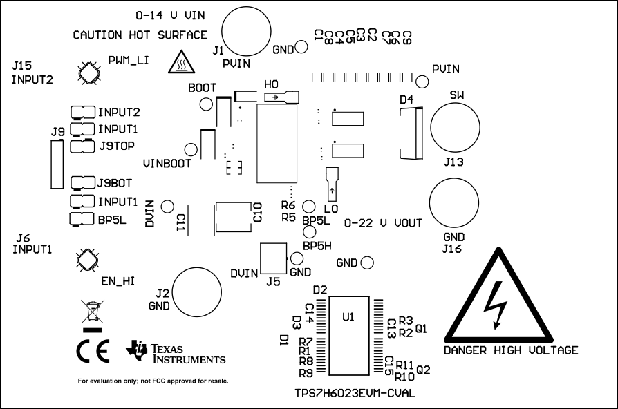 TPS7H6003EVM-CVAL, TPS7H6013EVM-CVAL, TPS7H6023EVM-CVAL, TPS7H6005EVM, TPS7H6015EVM, TPS7H6025EVM 頂部覆蓋層 (TPS7H6023EVM-CVAL)