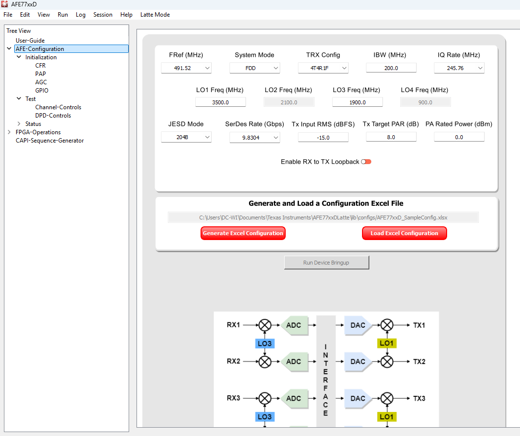  主窗口：AFE 配置