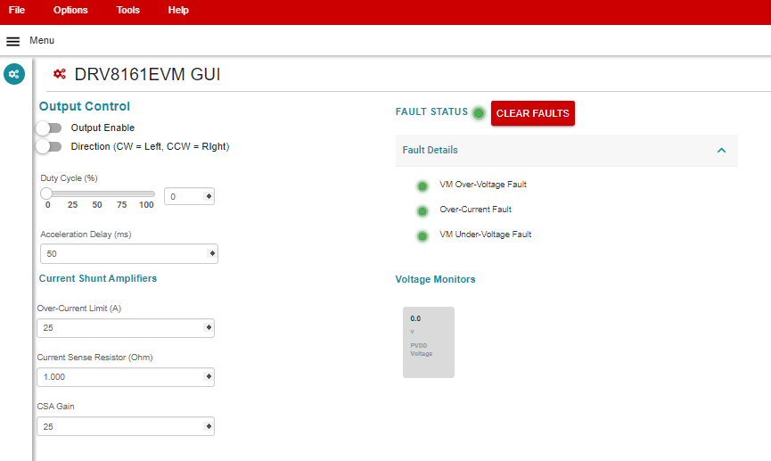 DRV8161EVM DRV8161EVM GUI 軟件