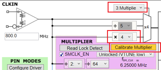 LMX1860SEPEVM 倍頻器模式配置