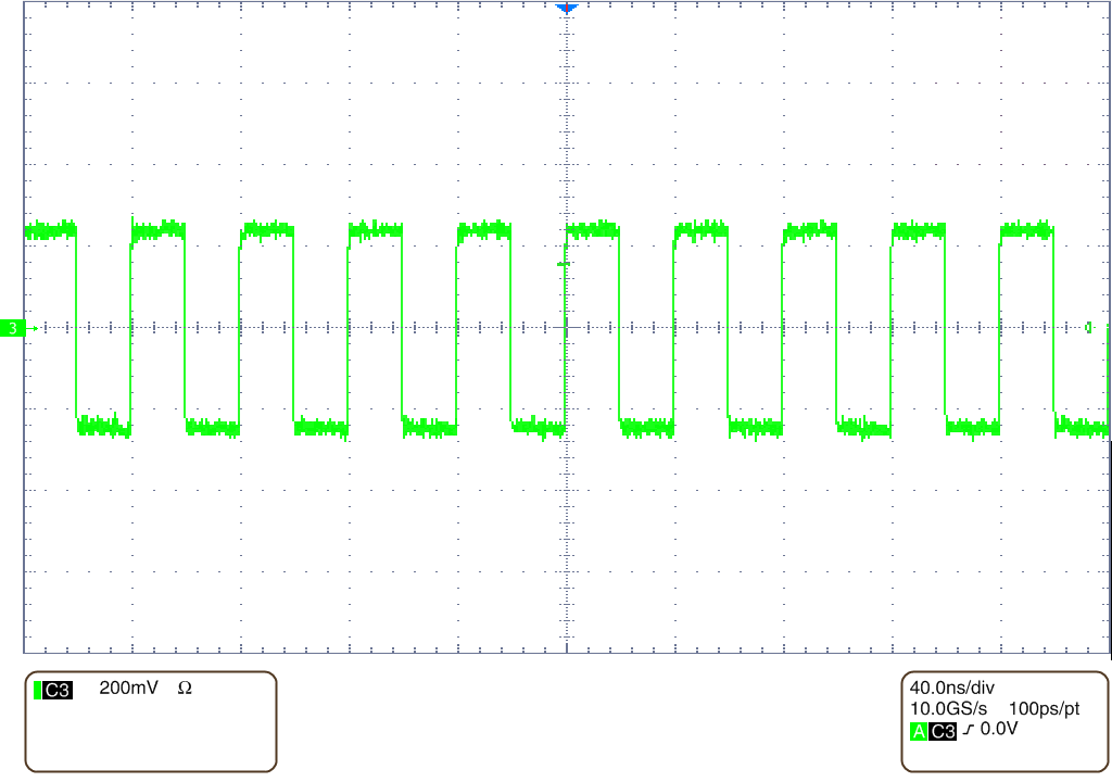 LMX1205EVM SYSREF 連續(xù)時(shí)鐘生成（交流耦合到示波器）