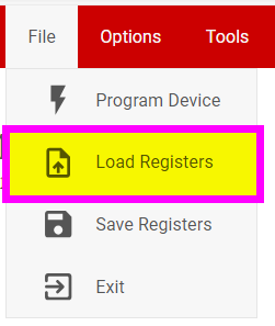 DRV8000-Q1EVM, 加載和保存寄存器
